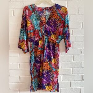 Luli Fama Colorful Butterfly Pattern Dress